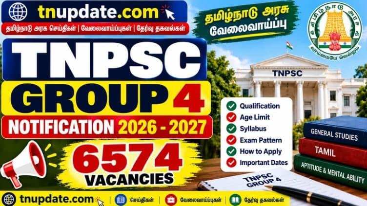 TNPSC Group-4 Notification 2026-2027 Out Now